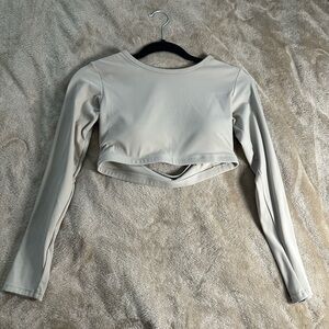 Amazon Gray Long Sleeve Cut Out Bodysuit